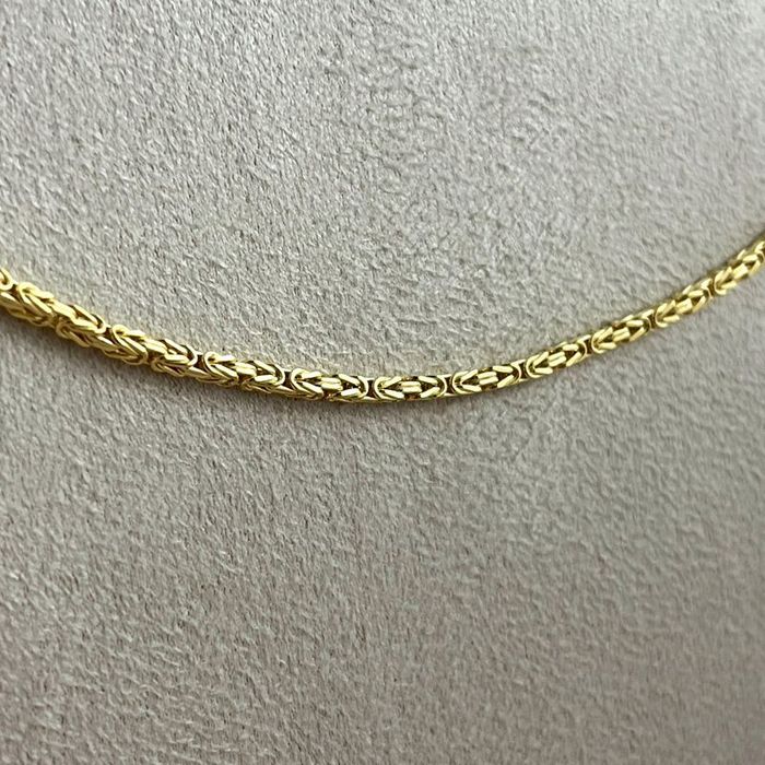 Piękny Damski Naszyjnik Splot Królewski 925/585 Pozłacany Ręczna Robot