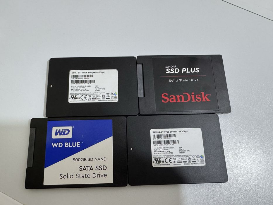 SSD SATA 2.5" 480Gb / 500Gb Samsung, WD, SanDisk
