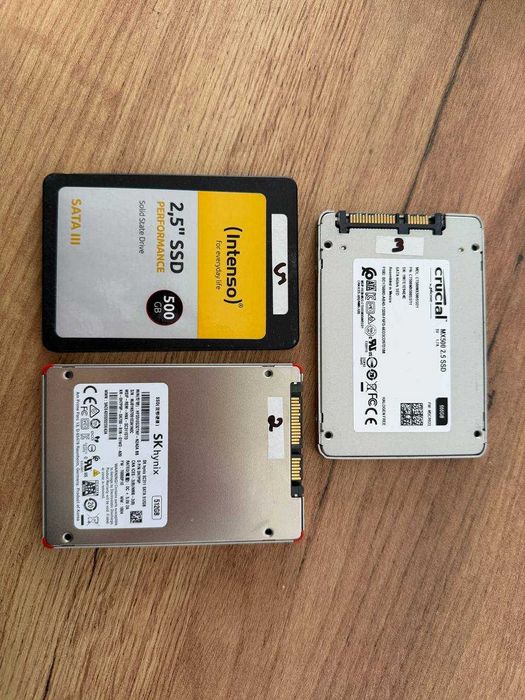 512 GB SSD Intenso, Crucial MX500, SK Hynix