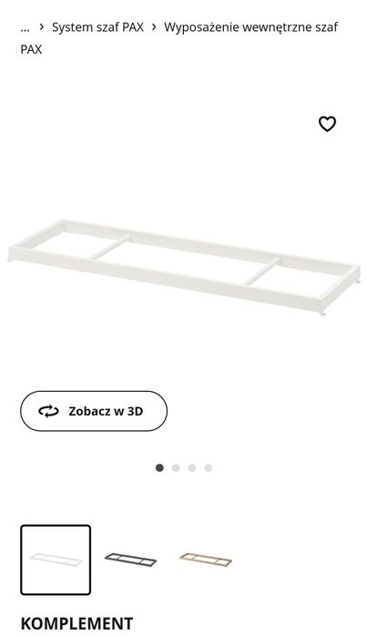 Drążek do ubrań ikea komplement 100x36 pax