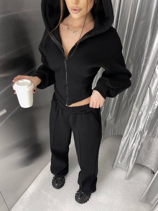 Стильний теплий жіночий костюм корсет (кофта) + штани палаццо