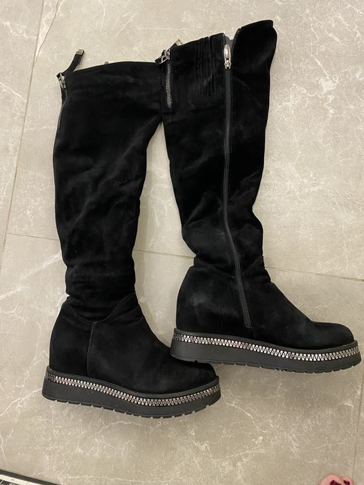 Чоботи жіночі, замш, 38 розмір./Сапоги женские , замш