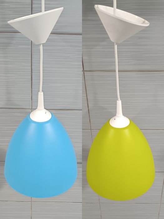 Lampa wisząca, 2szt. zielona + niebieska