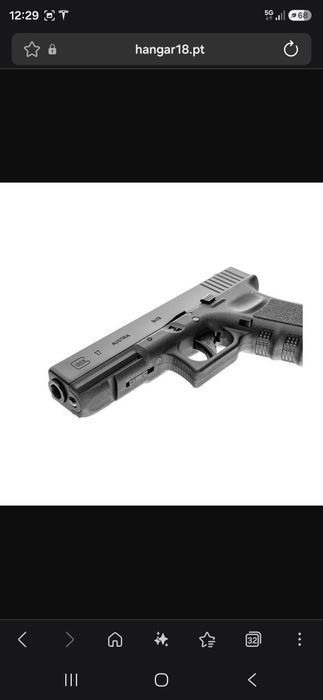 Réplica licenciada da arma de ar comprimido do modelo Glock 17  da Umarex com coldre