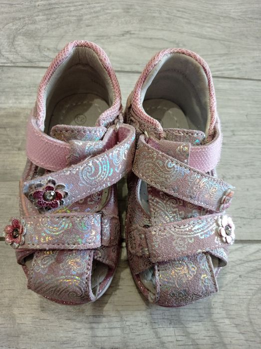 Дитячі босоніжки, сандалі для дівчинки Kimboo, рожеві, 23 см./14,5 см.