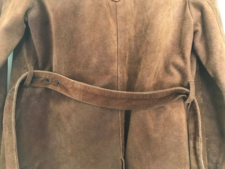 MANGO Casaco de Cabedal (pele) cor de mel tam M