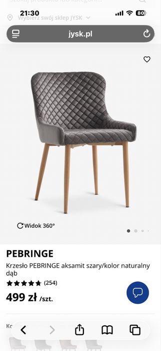 Zestaw 4 krzeseł Pebringe