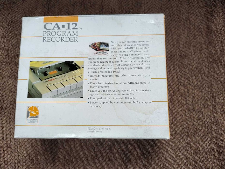 Magnetofon ATARI CA-12 stan idealny, komplet, instrukcja, pudełko, plomba, zero zółci