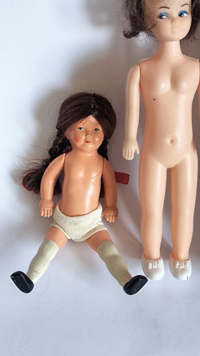 Zestaw zabawek laleczki vintage plastik i celuloid.