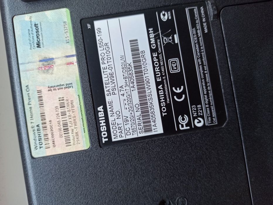 Продам ноутбук Toshiba satellite pro L550-199
