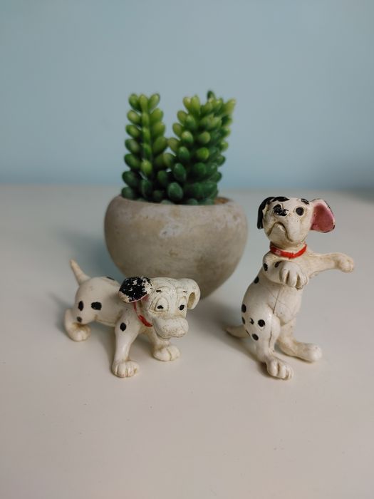 Pieski psy figurki prl gumowe dalmatyńczyki 101 dalmatyńczykow disney