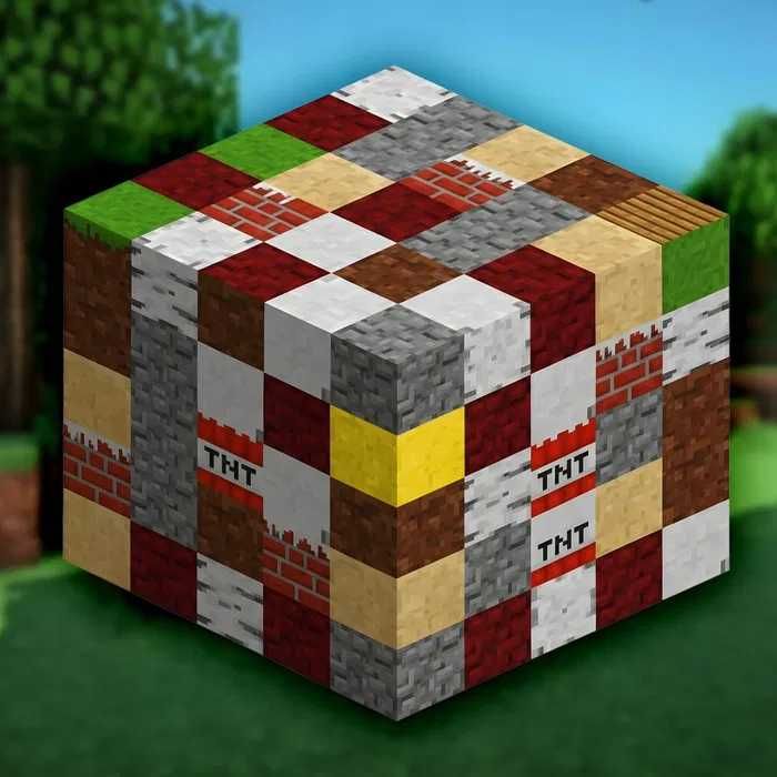 Klocki Magnetyczne MINECRAFT Sześciany 100 Elementów Piksele 6 Figurek