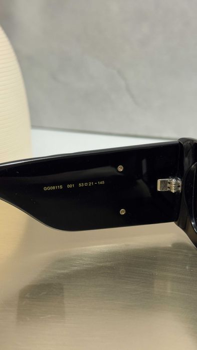 Вузькі окуляри Gucci GG0811S 001 Чорні / Женские очки Гуччи оригинал