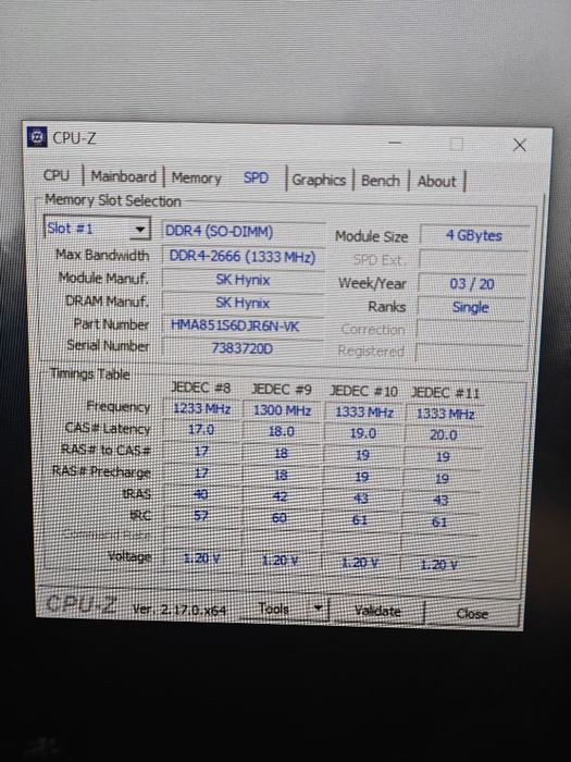Оперативная память 8 Гб DDR4 SODIMM 2666