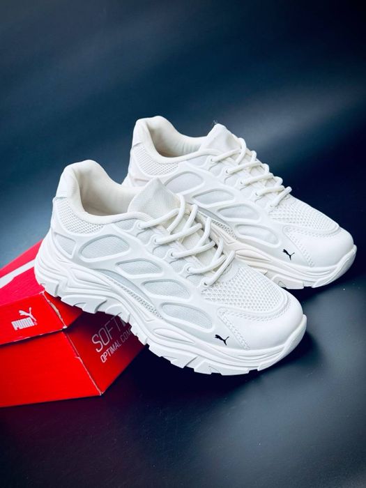 Хит сезона/кожаные женские кроссовки puma/весенние красовки пуиа белые