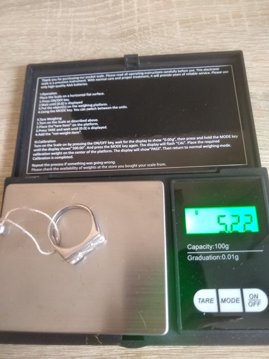 Nowy męski srebrny pierścionek