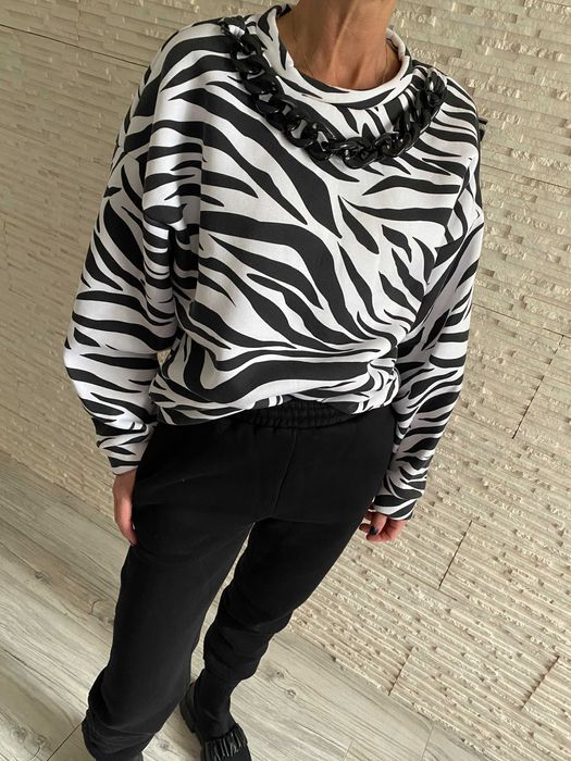 O la Bianka OLB komplet dres set zebra łańcuch ciepły M-L