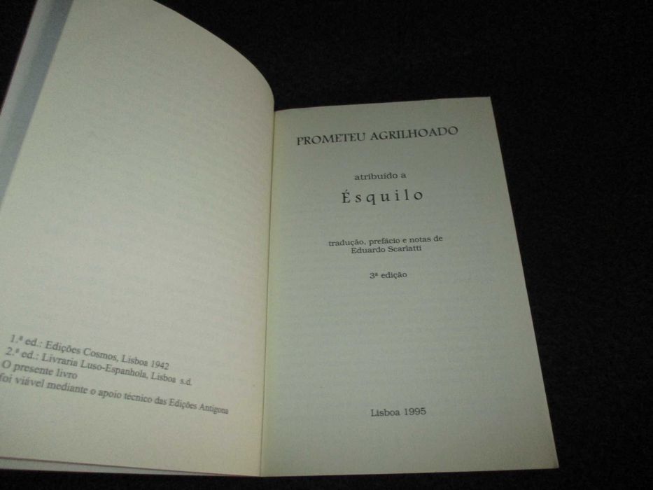 Livro Prometeu Agrilhoado Ésquilo
