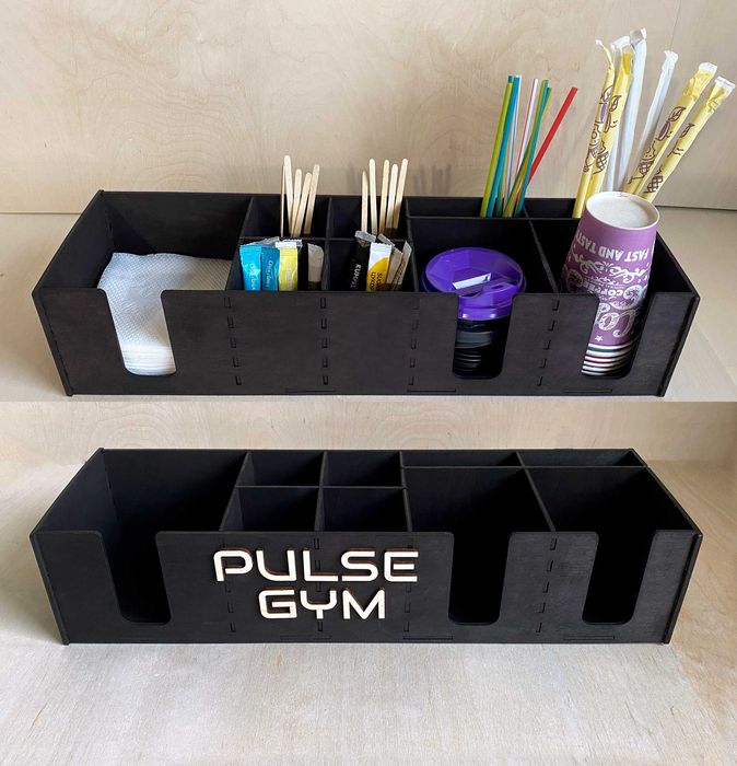 Органайзер барний для стаканів, кришок, серветок. Гравіювання. РІЗНІ