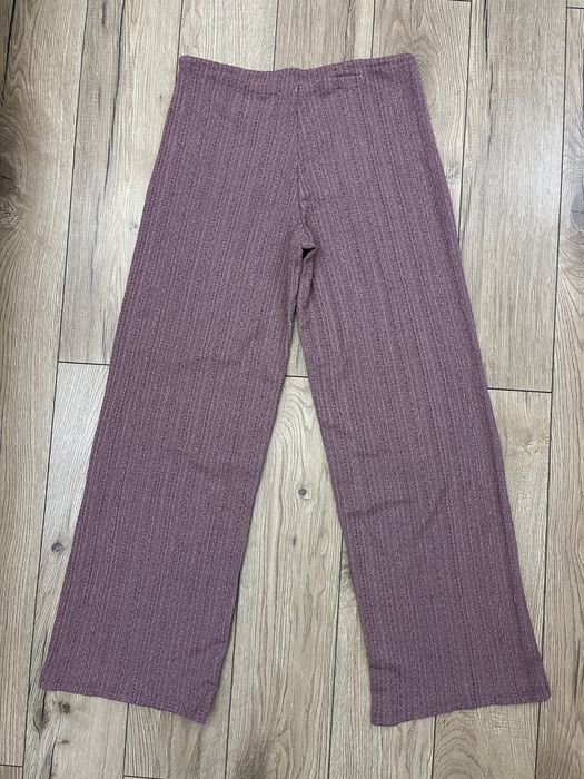 Pull&Bear Spodnie bambula w paski Brudny róż