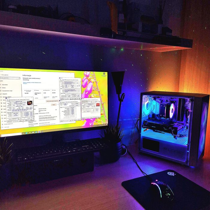 Komputer RX6600XT/rtx3060ti/r5 5500/16gb ram/ARGB/Gamingowy Okazja w10