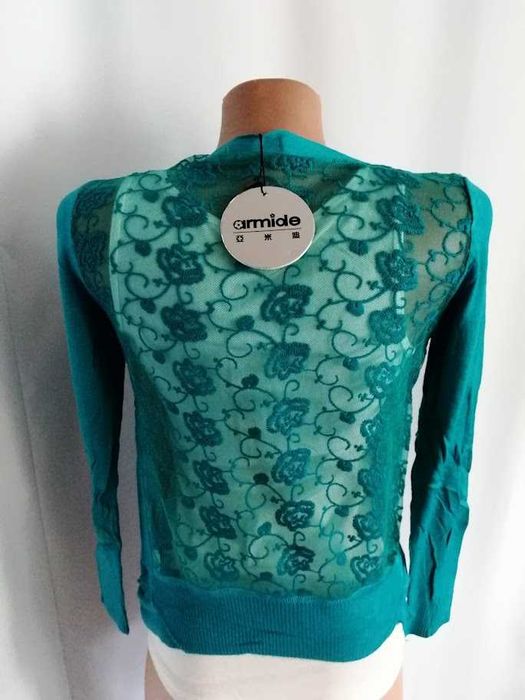 Нарядный лёгкий кардиган/накидка с кружевной спинкой armide