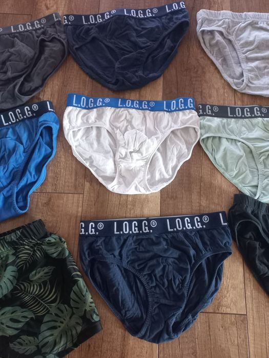 8 par slipów i kąpielówki r. 170