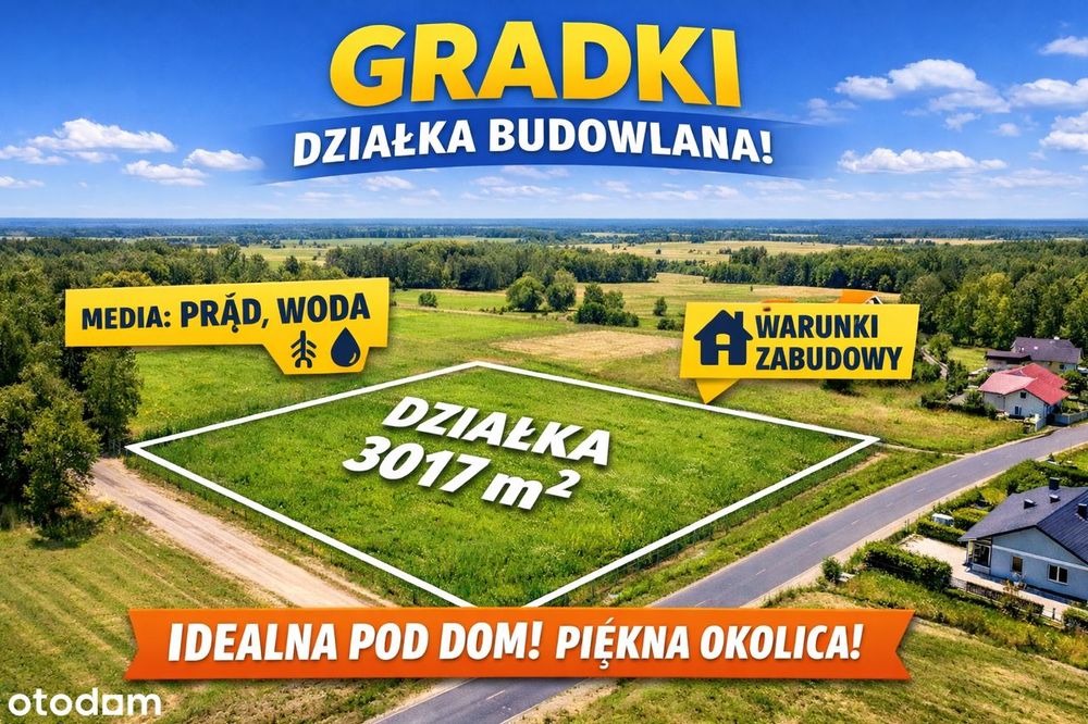 Działka budowlana 3017 m² - Gradki - warunki zabudowy