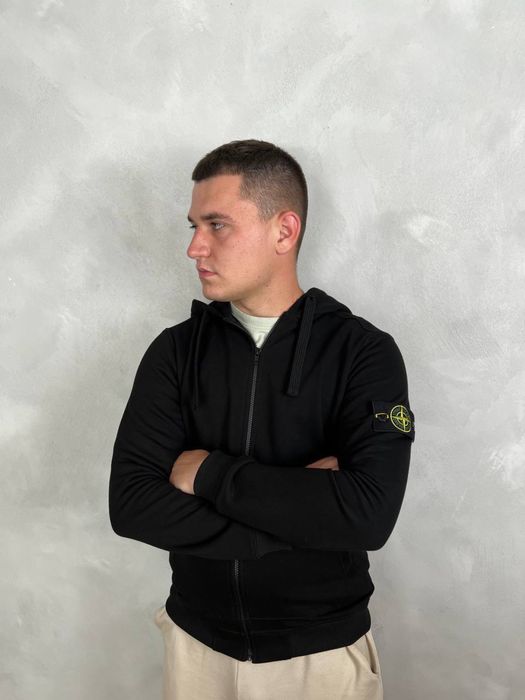 Зіп худі Stone Island | Кофта Стон Айленд Біла Чоловіча | Стонік