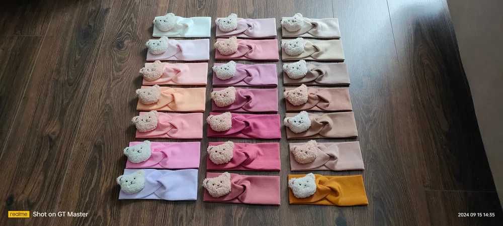 Opaska dla dziewczynki z misiem, Handmade