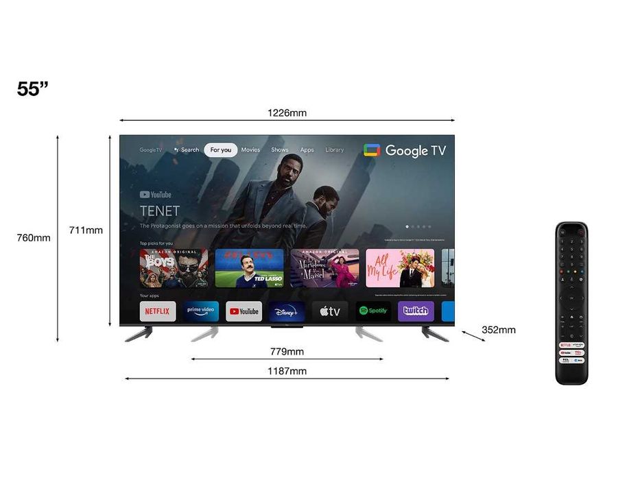 Smart Tv TCL 55 Polegadas QLED 4K