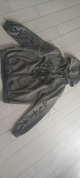 Szara bluza z kapturem  rozmiar XS cyrkonie
