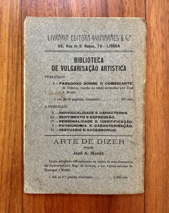 Diderot - Paradoxo Sobre o Comediante (Edição de 1909)