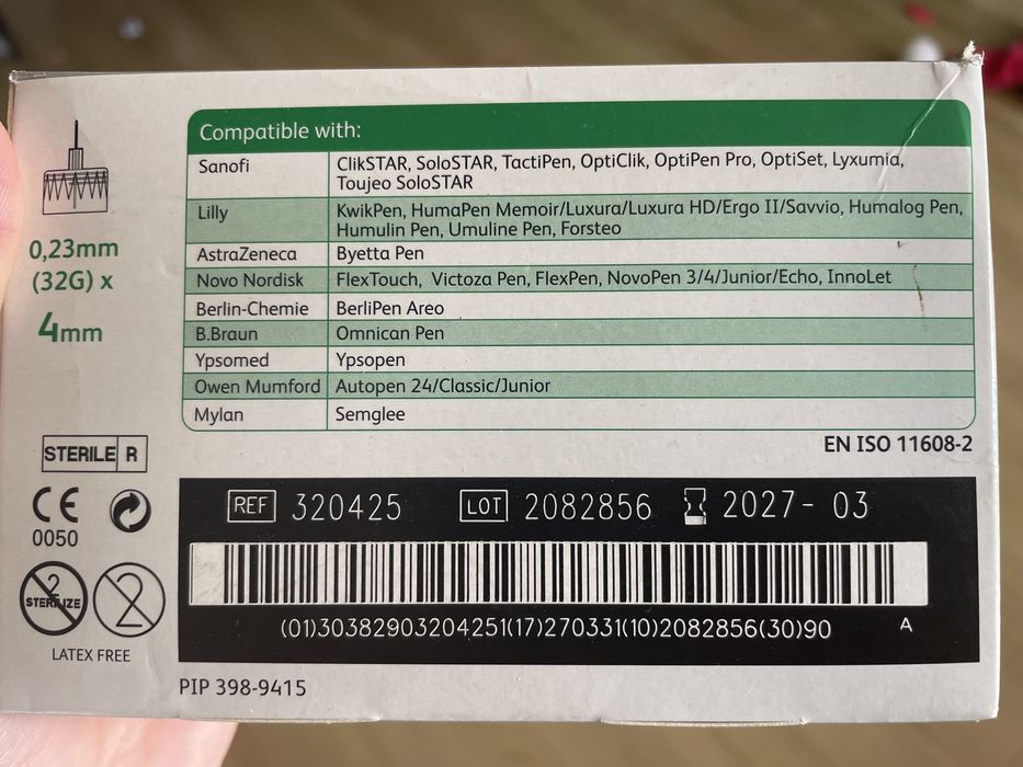 Голки для шприц-ручки BD VIVA 32G (0.23 x 4 мм), 90 штук