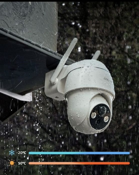 Kamera zewnętrzna akumulatorowa bezprzewodowa obrotowa WiFi 2K 3Mp 4x zoom 5200 mAh do monitoringu