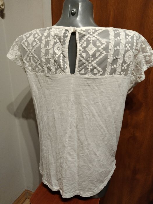 3xl 46 biała elegancka bluzka big size duży rozmiar haftowana