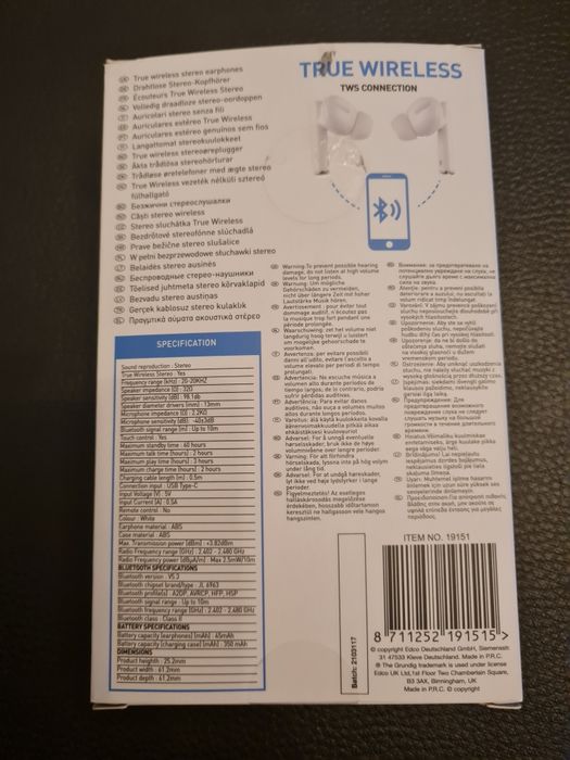 Stereo Earphones Wireless Grundig