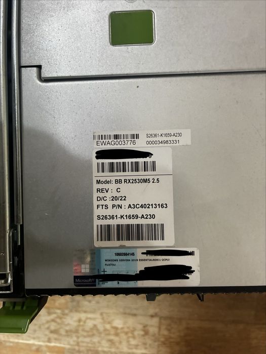 DESPACHAR Servidor Fujistu Primergy RX2530 M5 | 1 U | 16GB RAM | 2x 960GB SDD