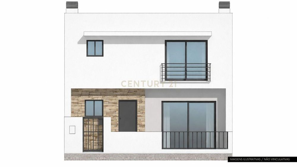 Moradia nova geminada em construção na Maçã em Sesimbra.