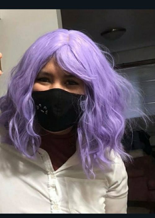 Peruka damska kolor fioletowy