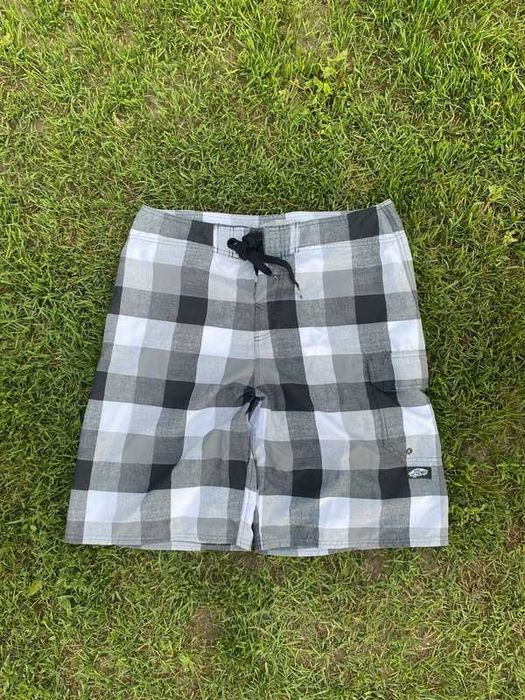 Spodenki męskie w kratę Vans czarny biały skate swim L 34 grey