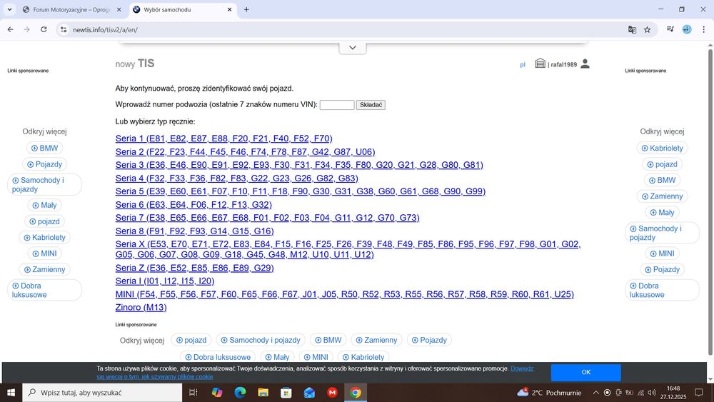 BMW tis online dane naprawy , schematy naprawy i dokręcania śrub