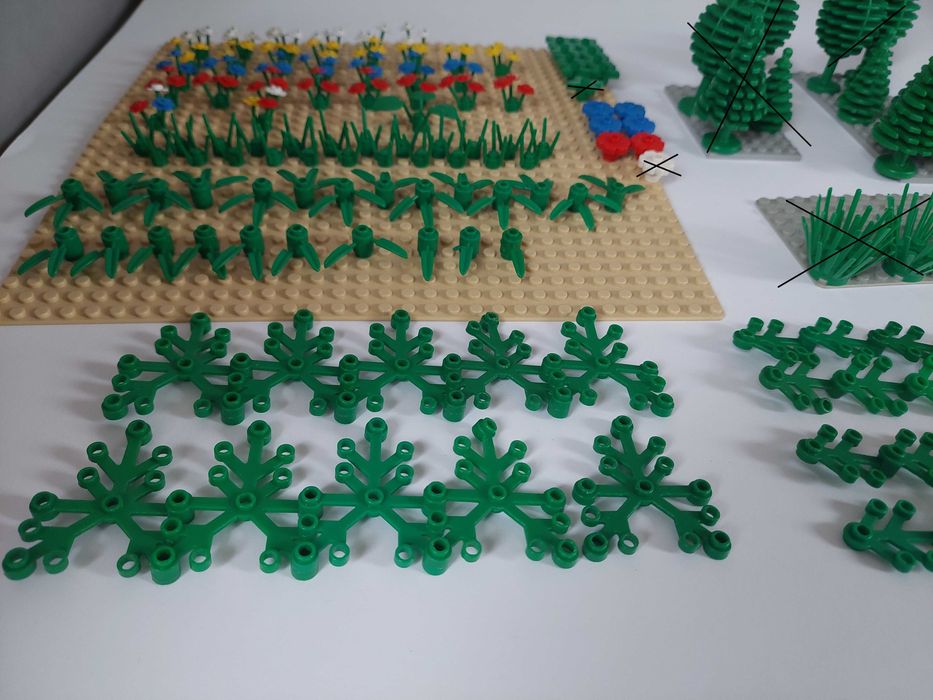 Lego drzewka rośliny choinki krzewy kwiaty - duży zestaw