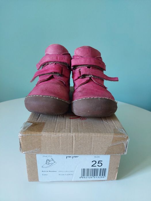 Buty dziewczęce skórzane PomPom 25