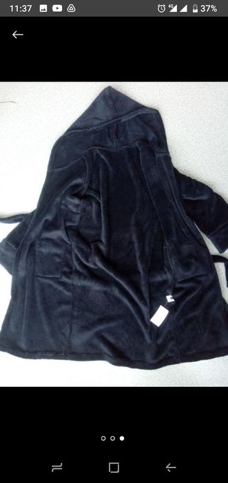 Чорний теплий і м'який халат. Розміри