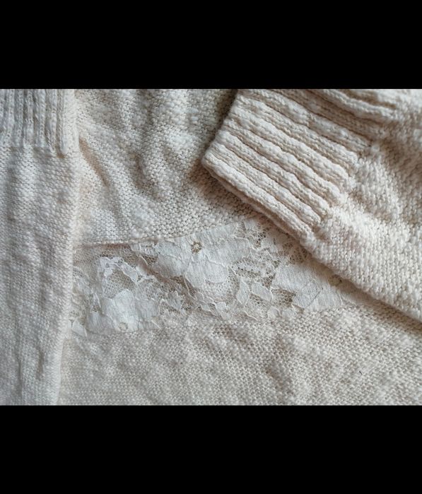 100% BAWEŁNA! sweter sweterek Jessica C&A. Wstawki koronkowe. Na S, xs