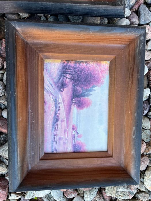 Zestaw 4 obrazów dekoracyjnych w ramach na ścianę – Pory Roku (28x23 cm)