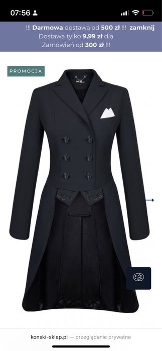 Frak jaskolka ujezdzeniowy dlugi jezdziecki FP DOROTHEE CHIC 38/M