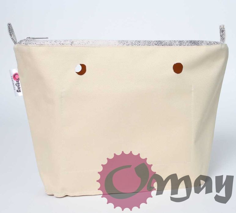 Beżowy organizer OBAG STANDARD hummus czarny 2 kieszenie wkład OMAY