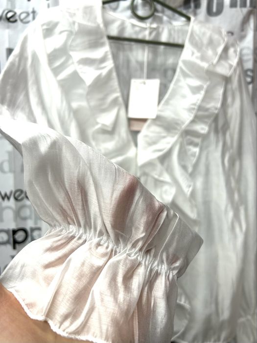 Блуза нарядная, натуральная, с воланами, Италия, М-XL